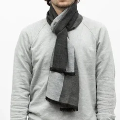 MANOUKIAN Echarpe à rayures 30x180cm Homme GRIS FONCE Online
