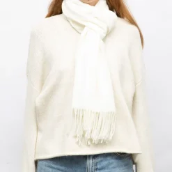 MANOUKIAN Echarpe basique couleur unie 65x180cm Femme BLANC ECRU Discount