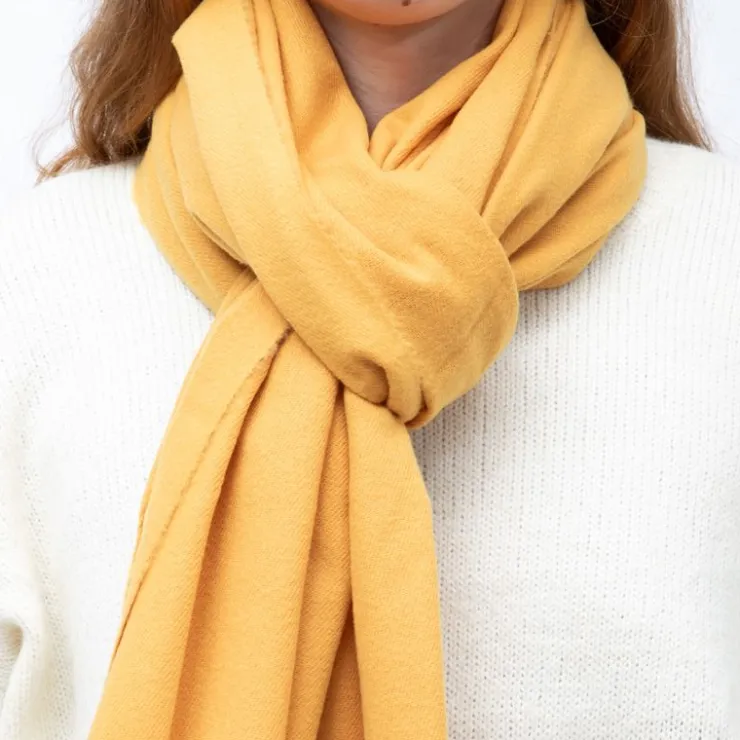 MANOUKIAN Echarpe basique effet polaire 65x180cm Mixte JAUNE Discount