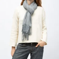MANOUKIAN Echarpe basique effet polaire 65x180cm Mixte GRIS Sale