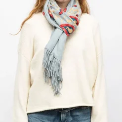 GERARD PASQUIER Echarpe brodée avec motif cachemire 70x185cm Femme GRIS Hot