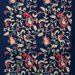 GERARD PASQUIER Echarpe brodée avec motif cachemire 70x185cm Femme BLEU FONCE Sale