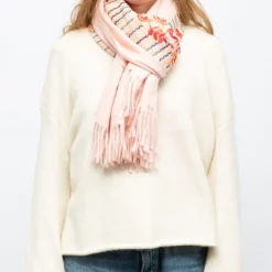 GERARD PASQUIER Echarpe broderie colorée70x185cm Femme ROSE Hot