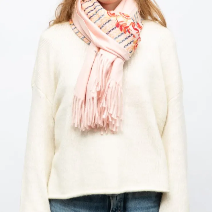 GERARD PASQUIER Echarpe broderie colorée70x185cm Femme ROSE Hot