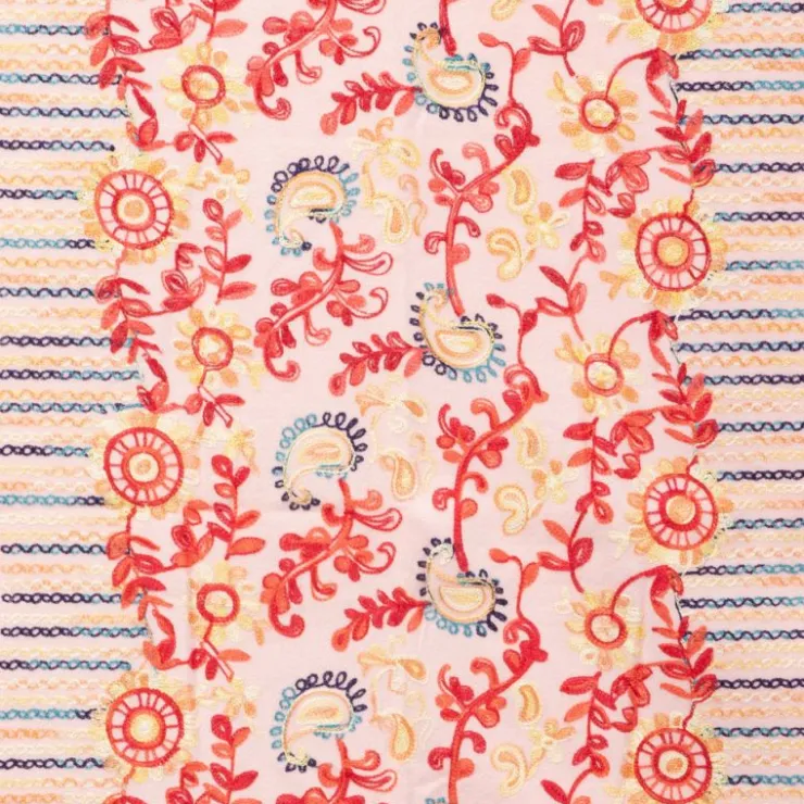 GERARD PASQUIER Echarpe broderie colorée70x185cm Femme ROSE Hot