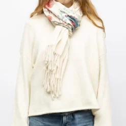 GERARD PASQUIER Echarpe broderie imprimé fleurs 70x185cm Femme BEIGE