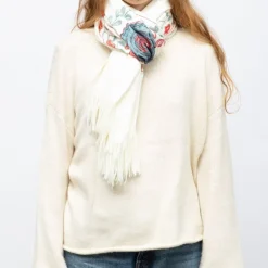 GERARD PASQUIER Echarpe broderie imprimé fleurs 70x185cm Femme BLANC ECRU Sale