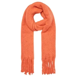 VERO MODA Echarpe chaude 50x200 cm franges Femme ORANGE Sale