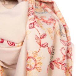 BURTON OF LONDON Echarpe crème avec pampilles broderie fleurie 70x180cm Lindsay Mixte BLANC ECRU Outlet