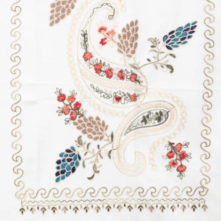 GERARD PASQUIER Echarpe douce avec broderie 70x185cm Femme BLANC ECRU