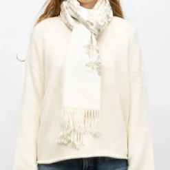 GERARD PASQUIER Echarpe douce couleur unie imprimé 70x185cm Femme BLANC ECRU