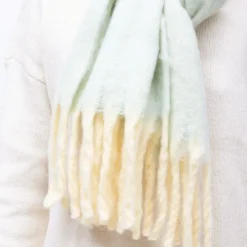 MANOUKIAN Echarpe douce épaisse tissu chiné 50x180cm bi color Mixte VERT CLAIR Clearance