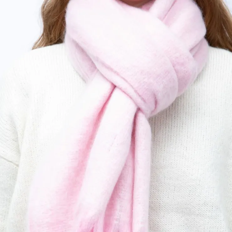 MANOUKIAN Echarpe douce épaisse tissu chiné 50x180cm bi color Mixte ROSE Discount