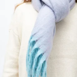 MANOUKIAN Echarpe douce épaisse tissu chiné 50x180cm bi color Mixte VIOLET CLAIR Online