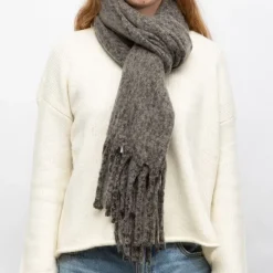 MANOUKIAN Echarpe gris chine rose 50*195cm man-ff-252631 Femme NOIR Sale