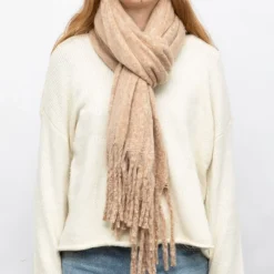 MANOUKIAN Echarpe gris chine rose 50*195cm man-ff-252631 Femme MARRON CLAIR Clearance