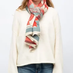 GERARD PASQUIER Echarpe imprimé à fleurs jaquard 90x180cm Femme ROUGE Sale