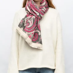 GERARD PASQUIER Echarpe imprimé cachemire 90x180cm Femme ROSE Outlet