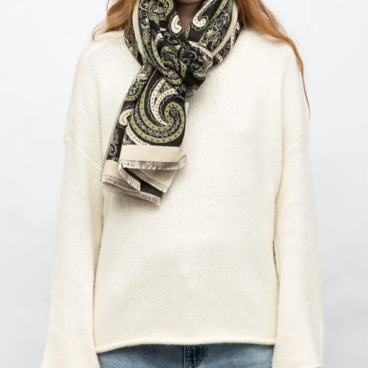 GERARD PASQUIER Echarpe imprimé cachemire 90x180cm Femme VERT Best