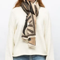 GERARD PASQUIER Echarpe imprimé paysage jaquard 90x180cm Femme BEIGE Online