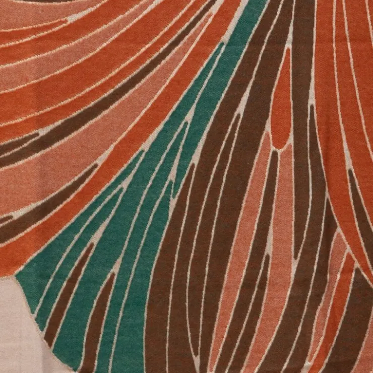GERARD PASQUIER Echarpe imprimé paysage jaquard 90x180cm Femme ORANGE Hot