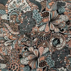 MANOUKIAN Echarpe imprimee jaquard 90x180cm Femme NOIR New