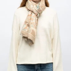 MANOUKIAN Echarpe imprimee jaquard 90x180cm Femme BEIGE Outlet