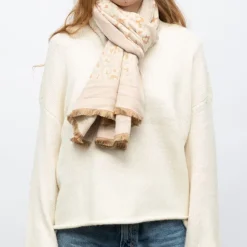 MANOUKIAN Echarpe imprimee jaquard 90x180cm Femme ROSE CLAIR Outlet