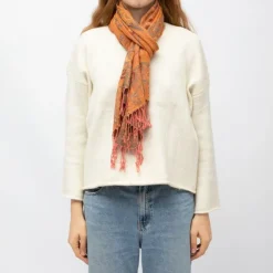 RODIER Echarpe imprimee menina 70x180 Femme SAUMON Clearance