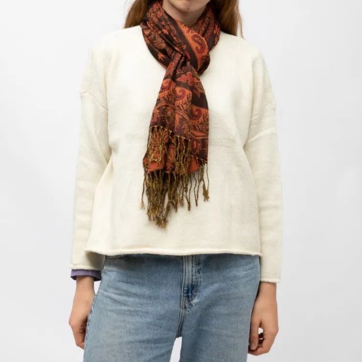 RODIER Echarpe imprimee menina 70x180 Femme ORANGE Clearance