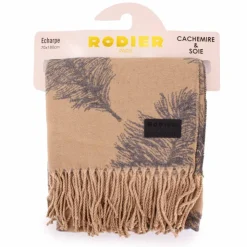 RODIER Echarpe motif plume 70x180 cm evorine Femme MARRON Discount