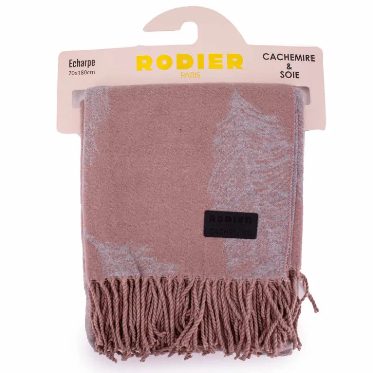 RODIER Echarpe motif plume 70x180 cm evorine Femme ROSE Discount