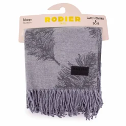 RODIER Echarpe motif plume 70x180 cm evorine Femme GRIS Discount
