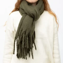 MANOUKIAN Echarpe épaisse chaude 50x210cm couleur unie Mixte KAKI Hot
