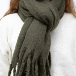 MANOUKIAN Echarpe épaisse chaude 50x210cm couleur unie Mixte KAKI Hot