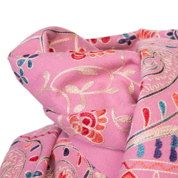 BURTON OF LONDON Echarpe broderie à fleurs colorées Lindsay 70x180cm Mixte ROSE Clearance