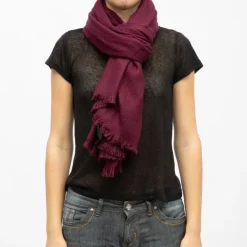 DEELUXE 74 Echarpe texturé morgane motif losanges Femme BORDEAUX Outlet