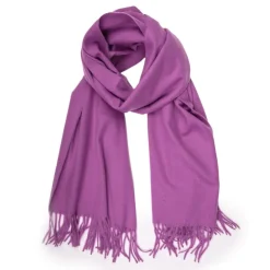 RODIER Echarpe ultra douce 70x190 à franges Femme VIOLET New