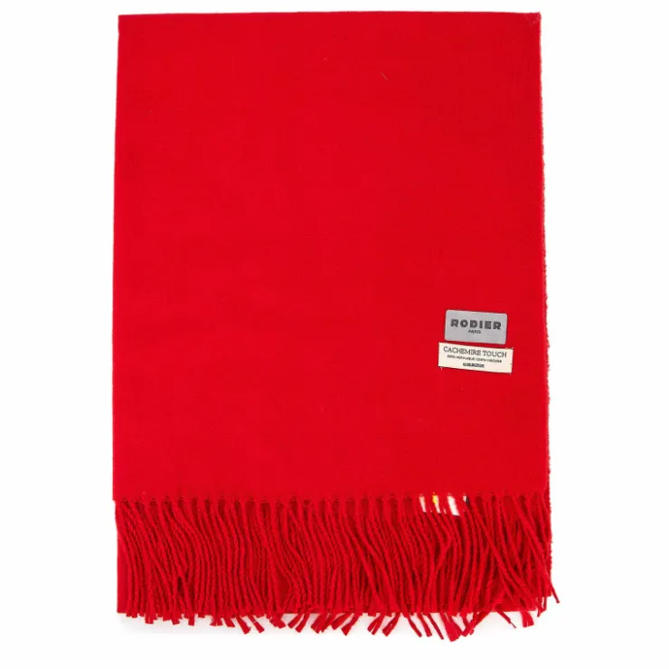 RODIER Echarpe ultra douce 70x190 à franges Femme ROUGE Hot