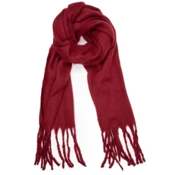 GERARD PASQUIER Echarpe unie à franges laine 50x200 cm Femme BORDEAUX Outlet