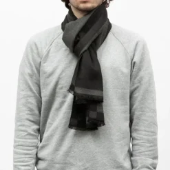 MANOUKIAN Echarpe 30x180 cm Homme NOIR Discount
