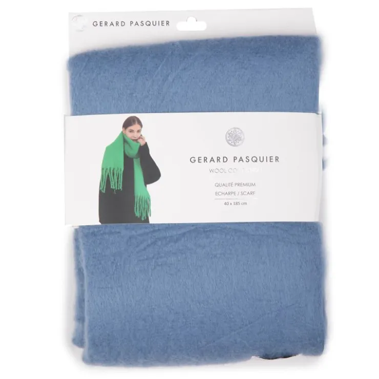 GERARD PASQUIER Echarppe en laine 40x185cm Femme BLEU Discount