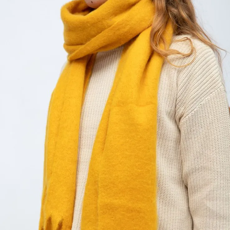 GERARD PASQUIER Echarppe en laine 40x185cm Femme JAUNE Discount