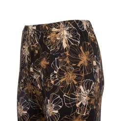 RODIER Ensemble pyjama avec liseré coloré bas fleuri Loma femme Femme NOIR Hot