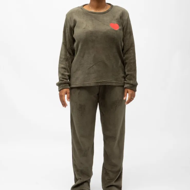 LES PETITES...PARIS Ensemble pyjama cocooning valerina Femme KAKI