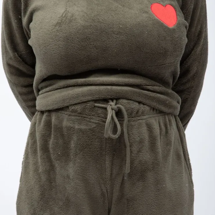 LES PETITES...PARIS Ensemble pyjama cocooning valerina Femme KAKI