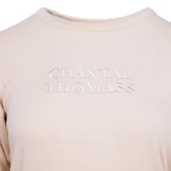 CHANTAL THOMASS Ensemble pyjama côtelé tasha Femme BEIGE New