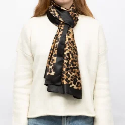 MANOUKIAN Foulard effet soie 90x180cm Femme MARRON Best