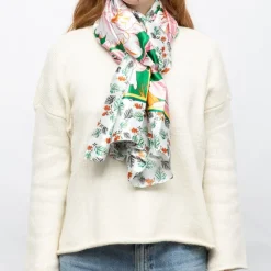 MANOUKIAN Foulard soie 90x180cm Femme VERT Hot