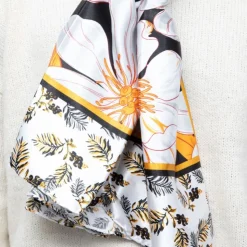 MANOUKIAN Foulard soie 90x180cm Femme NOIR Hot